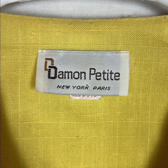 Vintage Union Made Damon Petite Yellow Button Up Career Dress - Picture 9 of 14
